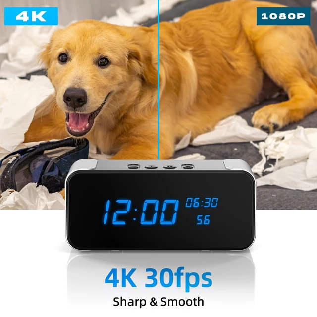 Alt view image 6 of 7 - Tccbac Hidden Camera Clock 4K WiFi, 3-in-1 Spy Cam with Bluetooth Speaker | nanny cam hidden camera, motion detection alert, real-time App remote view, night vision, micro SD storage