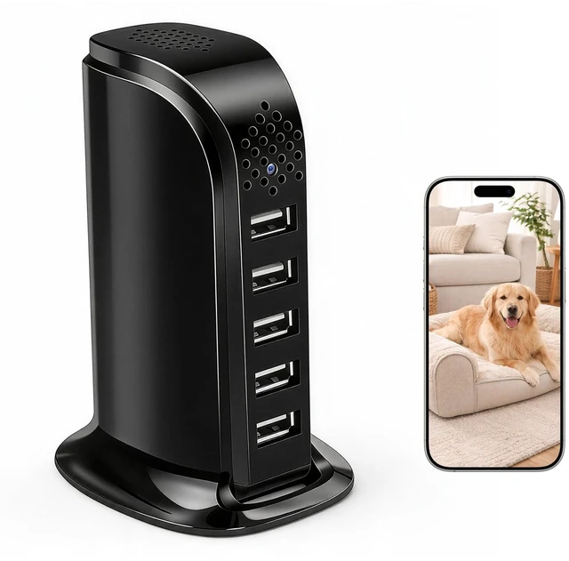 Main image of HD1080P WiFi Hidden Camera USB Charger Indoor Nanny Cam Wireless Spy Cam | Video Only Camera, Loop Video Motion Detection WiFi APP Remote View, Indoor House Office Securtiy Surveillance, 5Port Hub