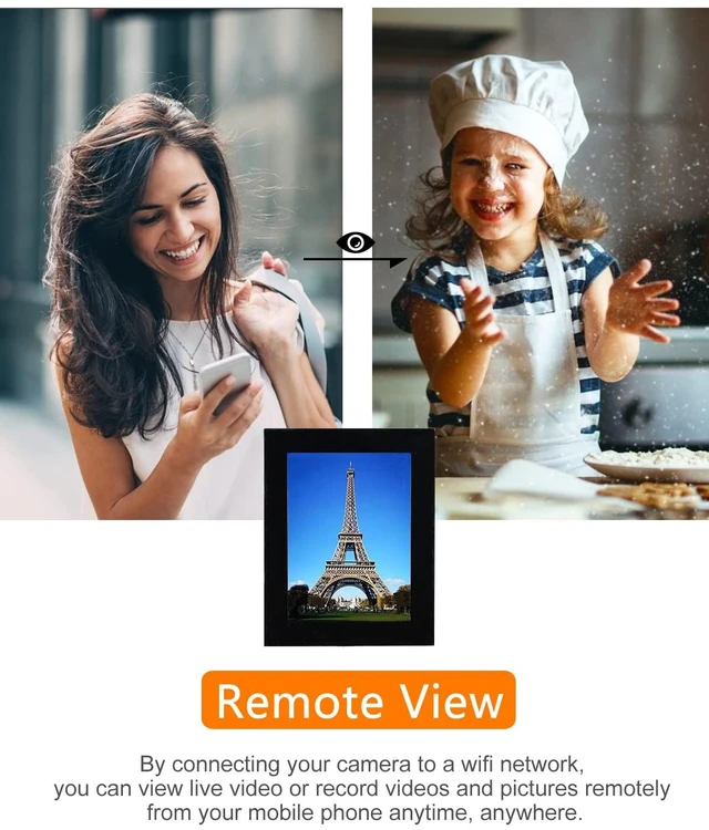 Alt view image 2 of 7 - WiFi Security Spy Camera 1080P Hidden Camera Photo Frame Nanny Cam No Audio | Wireless Picture Frame Spy Cam with Motion Detection/Remote View, Secret Camera Video Recorder for Indoor Surveillance