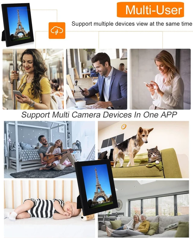 Alt view image 6 of 7 - WiFi Security Spy Camera 1080P Hidden Camera Photo Frame Nanny Cam No Audio | Wireless Picture Frame Spy Cam with Motion Detection/Remote View, Secret Camera Video Recorder for Indoor Surveillance