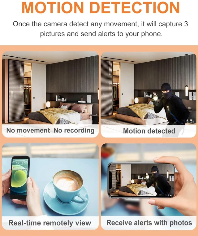Alt view image 3 of 7 - WiFi Security Spy Camera 1080P Hidden Camera Photo Frame Nanny Cam No Audio | Wireless Picture Frame Spy Cam with Motion Detection/Remote View, Secret Camera Video Recorder for Indoor Surveillance