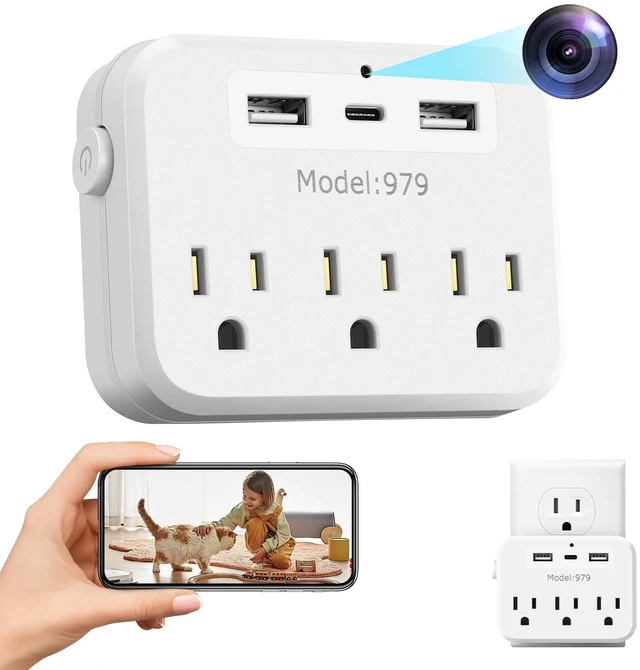 Main image of 1080p Wi-Fi Hd Hidden Surveillance Camera; Wireless Wall-Mounted Camera With Motion Detection And Loop Recording; Supports Fast Charging And Remote Monitoring; Designed Specifically For Home Security