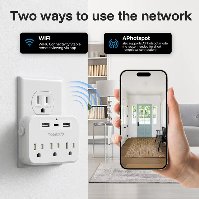 Alt view image 7 of 7 - 1080p Wi-Fi Hd Hidden Surveillance Camera; Wireless Wall-Mounted Camera With Motion Detection And Loop Recording; Supports Fast Charging And Remote Monitoring; Designed Specifically For Home Security