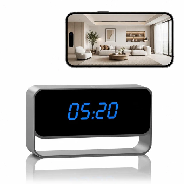 Main image of DuboCam Wirelee Hidden Camera Clock - WiFi Spy Nanny Cam - Baby Monitoring | 1080P Video, Stronger Night Vision, Local/Cloud Storage, Remote Access