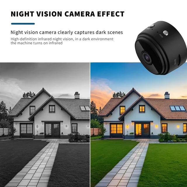 Alt view image 6 of 7 - Spy Hidden Camera 1080P WiFi Mini Wireless Home Security | Home Indoor Wireless Outdoor Nanny Night Vision Motion Detection Baby Monitor Pet Doorbell Seguridad