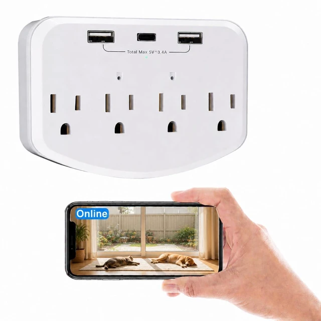 Main image of 2026 Upgraded 1080p WiFi Nanny Cam Hidden Camera Wall Outlet | With Motion Detection, Loop Recording, Remote Viewing, for Indoor Security Home & Office, WIFI & SD Storage, No Audio
