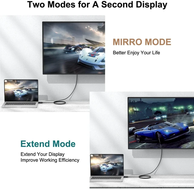 Alt view image 6 of 7 - UVOOI 4K DisplayPort-DP to HDMI Cable 50FT, 4K&3D, Video/Audio, 15.24M | 50 Feet Display Port to HDMI Cable Adapter 4K@30Hz, 2K, 1080P, for HDTV, Monitor, Projector