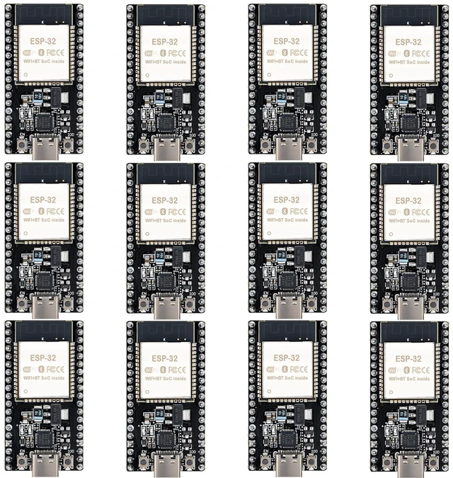 Main image of hiBCTR 12-Pack ESP32-DevKitC-32 Development Board, Type-C, 38-Pin | ESP-32D chip, WiFi and Bluetooth dual-core, for IoT, smart home, and MCU development projects