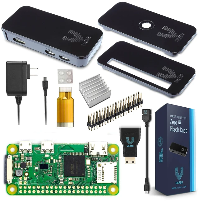 Main image of Raspberry Pi Zero W Basic Starter Kit (Black Plastic Case)