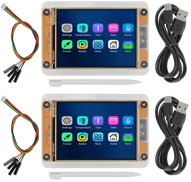 Main image of AITRIP 2 Pack 2.8" ESP32 Display ILI9341 Driver with Acrylic Case, 2.8inch ESP32-2432S028R ESP32 Display 240x320 Resistive Touchscreen TFT LCD, ESP32 Development Board for Arduino IDE
