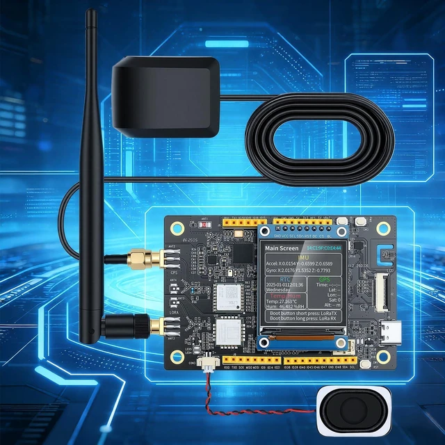 Alt view image 6 of 7 - Meshnology LoRa ESP32-S3 Board - 915MHz W10 AIOT Dev Kit | GPS Blue tooth WiFi AI LoRaWAN Ar duino Compatible Perfect for Starter Maker Smart City Industrial Control Application