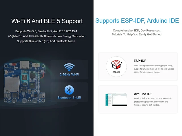 Alt view image 5 of 7 - ESP32-C6 2.16inch AMOLED Touch Display Dev Board, 480 × 480 Pixels 16.7M Color Capacitive Touch Screen, Integrates 6-Axis IMU, RTC Chip, etc. Supports Dual Microphones, Wi-Fi 6 and BLE 5