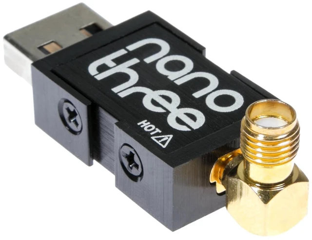 Main image of NooElec NESDR Nano 3 - Premium Tiny RTL-SDR w/Aluminum Enclosure, 0.5PPM TCXO, SMA & MCX Input & Custom Heatsink. RTL2832U & R820T2-Based Software Defined Radio