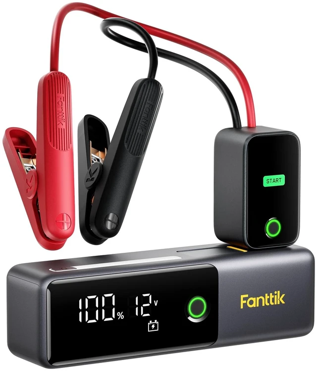 Main image of Fanttik Potent T10 1800A Portable Jump Starter for 7.0L Gas and 5.0L Diesel | 12V Safe Lithium, 12000mAh Power Bank, Retractable Charging Cable, Smart SenseClamp, for 7.0L Gas and 5.0L Diesel Engines