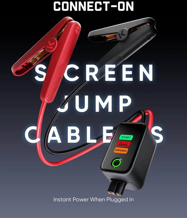 Alt view image 5 of 7 - Fanttik Potent T10 1800A Portable Jump Starter for 7.0L Gas and 5.0L Diesel | 12V Safe Lithium, 12000mAh Power Bank, Retractable Charging Cable, Smart SenseClamp, for 7.0L Gas and 5.0L Diesel Engines