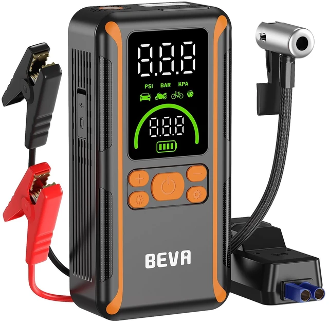 Main image of BEVA CAP11A 2500A Portable Jump Starter with Air Compressor | Fast Inflate, Built-In Power Bank and LED Light, Compact Jump Starter for 7L Gasoline and 5.5L Diesel Engines