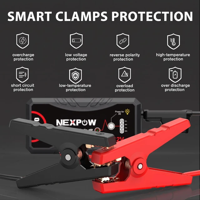Alt view image 6 of 7 - NEXPOW Car Jump Starter 2026 Upgraded Car Battery Jump Starter Pack | 3000A Peak for Up to 9.0L Gas and 7.0L Diesel Engine 12V Battery starter Jumper Cable Portable Lithium Jump Box with USB 3.0
