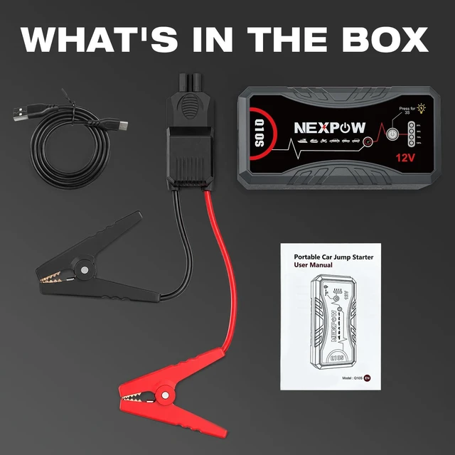 Alt view image 7 of 7 - NEXPOW Car Jump Starter 2026 Upgraded Car Battery Jump Starter Pack | 3000A Peak for Up to 9.0L Gas and 7.0L Diesel Engine 12V Battery starter Jumper Cable Portable Lithium Jump Box with USB 3.0