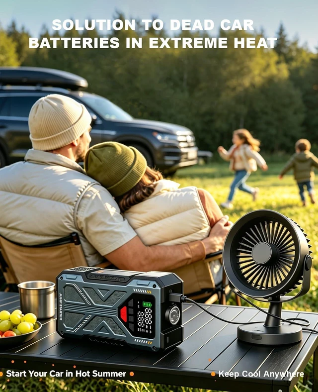 Alt view image 5 of 7 - Jump Starter with Air Compressor, 4000A 12V Portable Car Jump Box, 150PSI Tire Inflator Battery Jumper Booster, Power Bank LED Flashlight, Car Emergency Kit for Vehicles (9.0L Gas / 8.0L Diesel)