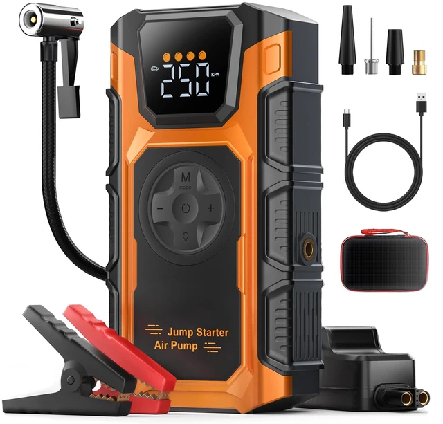Main image of Jump Starter with Air Compressor, 6500A Car Battery Charger Power Jump Box Start 12V Vehicles(Up to 10.0L Gas&8.0L Diesel Engines) Portable Car Booster Jumper Pack Combo150 PSI Tire Inflator