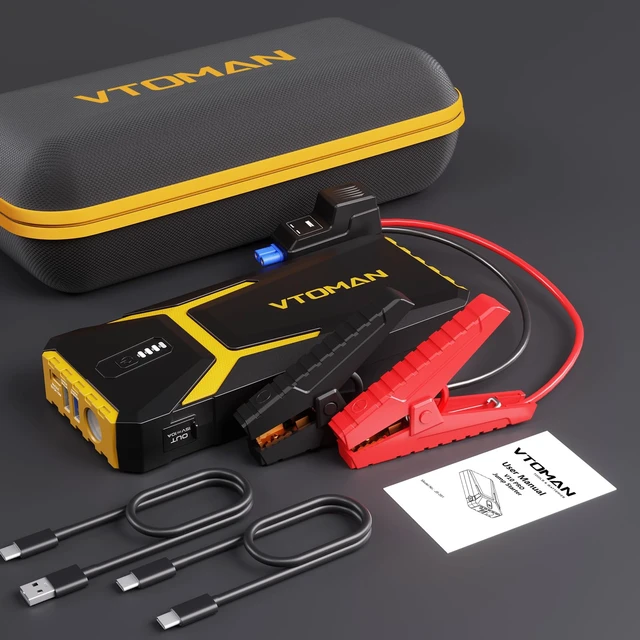 Alt view image 7 of 7 - VTOMAN V10 Pro 4500A Jump Starter,Portable Car Starter 12V Lithium Jump Box | All Gas, 10.0L Diesel Engine, Battery Booster Power Pack, Car Battery Charger Jumper, Type C Quick Charge, LED Lights