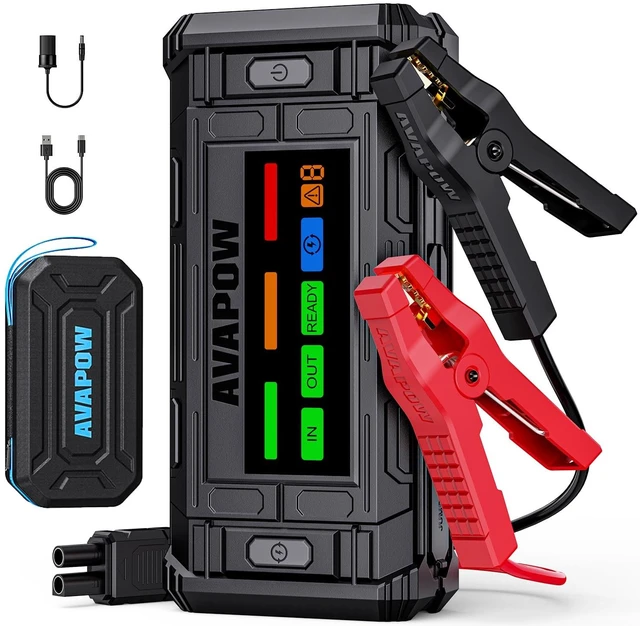Main image of AVAPOW TJ18 Car Jump Starter - 5000A 12V Battery Jumper Starter Portable | 4"HD Display,Jump Box,USB Ports,For 8.0L Gas & Diesel Engines
