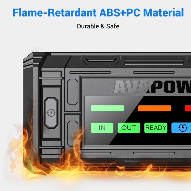 Alt view image 5 of 7 - AVAPOW TJ18 Car Jump Starter - 5000A 12V Battery Jumper Starter Portable | 4"HD Display,Jump Box,USB Ports,For 8.0L Gas & Diesel Engines