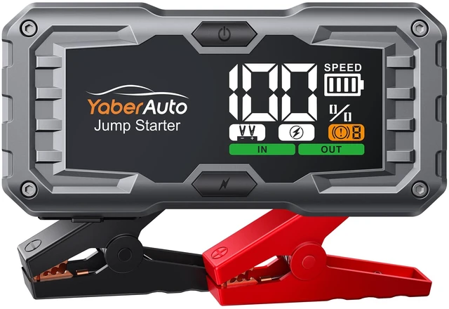 Main image of YaberAuto Car Battery Jump Starter 5500A Portable Car Jump Starter Battery Pack (10.0L Gas/9.0L Diesel), 12V Car Battery Jump Starter Portable, Jump Box with Jumper Cables, 160W DC, 4-Modes-Lights
