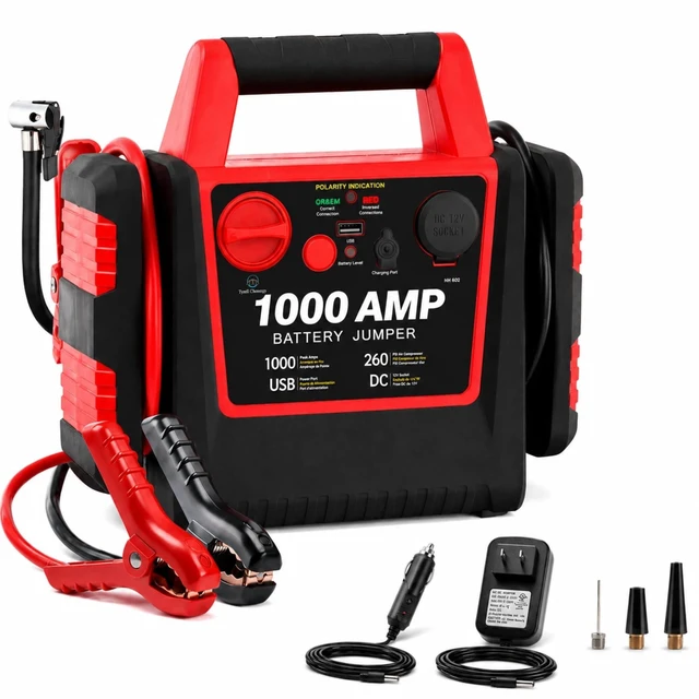 Main image of Tyrell Chenergy 4 in 1 Battery Booster Jump Starter with Air Compressor Portable 260PSI Tire Inflator,1000 Amp Jumper Starter Power Pack Jump Box,12V Power Station with USB Port and DC Outlet
