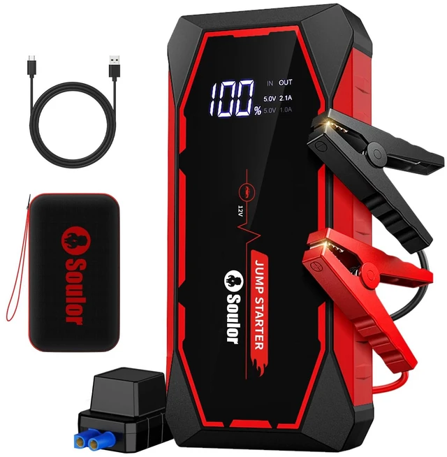 Main image of Jump Starter for Car Battery Jump Starter Battery Jumper Starter Portable | 5000A 12V Lithium Jump Box with Jumper Cable and Led Lights (All Gas / 12L Diesel Engines)