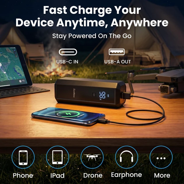 Alt view image 4 of 7 - SuntNeew Jump Starter 8000mAh 12V Battery Booster for Gas Diesel | 1500A for 6.0L gas 3.0L diesel, Cars trucks SUVs motorcycles, USB-A 5V 2.4A, LED flashlight 3-mode, smart clamp protection