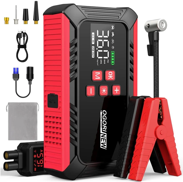 Main image of 8000A Jump Starter with Air Compressor, 26800mAh Car Battery Jump Starter (All Gas/16.0L Diesel) with 150PSI Auto-Shutoff Tire Inflator, 12V Jump Box with Booster, Jumper Cables, Cigarette Lighter