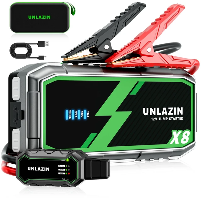 Main image of X8 10000A Portable Jump Starter with Force Start, All Gas & Diesel Engines | 12V Car Starter Jump Box & Battery Starter Booster, QC 3.0 Quick Charge, LED Light, Passenger Car, RV, ATV, Motorcycle