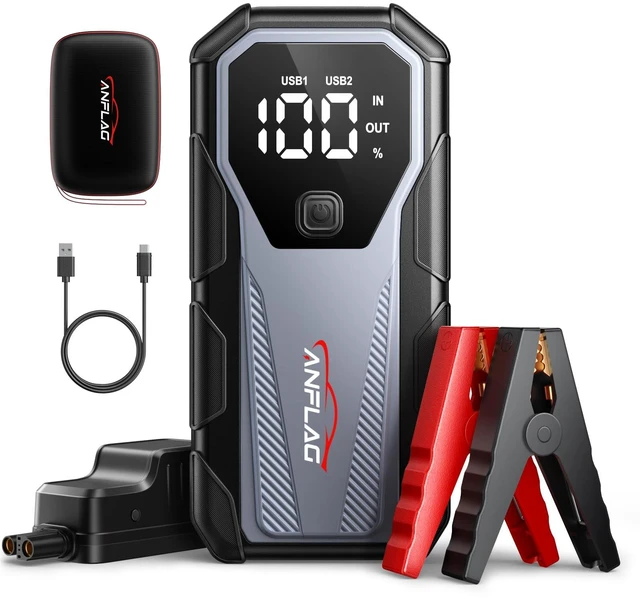 Main image of ANFLAG 7000A Car Jump Starter 12V Battery Pack, 21800mAh Portable Jump Box for All Gas & 10L Diesel Engines, Smart Jumper Cables, Force Start, -20°C Cold Cranking, 200-Lumen SOS Light & Power Bank