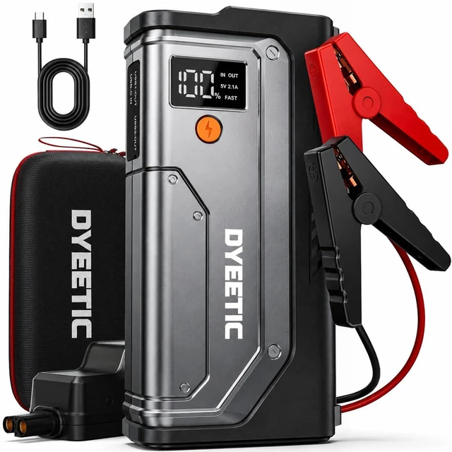 Main image of Dyeetic 6000A Car Jump Starter for 10.0L Gas & 8.0L Diesel, 800LM LED Light | Car Starter Smart Jumper Cables, Car Battery Booster Pack Power Bank, USB QC3.0,Jump Box,Battery Booster Power Pack