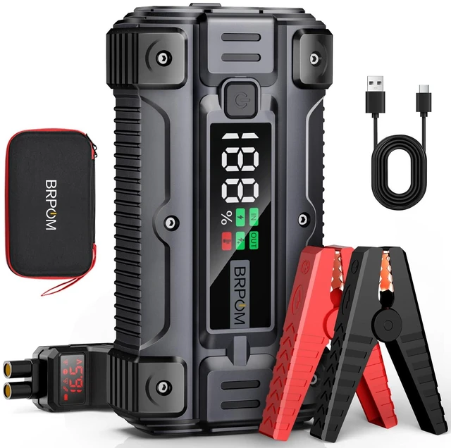 Main image of Car Jump Starter, 8000A Peak (Up to All Gas or 10.0L Diesel Engine, 50 Times) 12V Auto Booster Battery Charger Jump Box with Quick Charger Smart Jump Cables with LED Screen