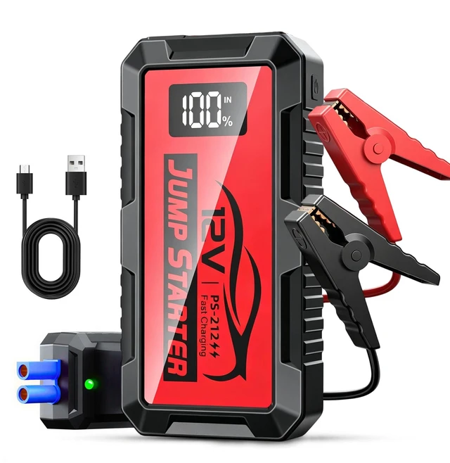 Main image of 6000A Car Battery Jump Starter,12V Lithium Battery Jump Starter(10.0L Gas/10.0L Diesel) 14800mAh Portable Jump Starter for Car Jump Box Car Cables LCD Display LED Lights