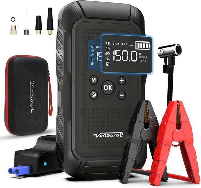 Main image of 7000A Jump Starter with Air Compressor (All Gas/10.0L Diesel), 12V Jumper Starter Pack with 150PSI Auto Tire Inflator, Car Battery Jump Box Portable with LCD Display & LED Light