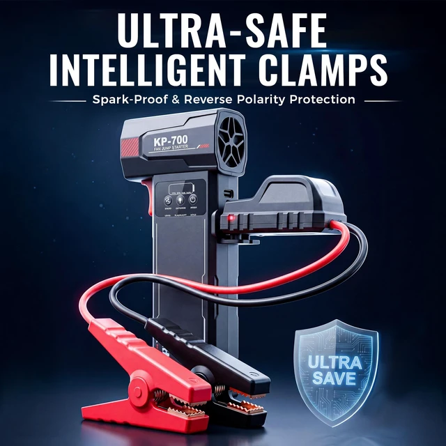 Alt view image 3 of 7 - SuntNeew Jump Starter with Air Duster 12V Portable Car Battery Charger | Battery Jump Box 6L gas/4L diesel, 105000RPM Blower, 3 Adjustable, LED light, for road Emergency, Outdoor Camping