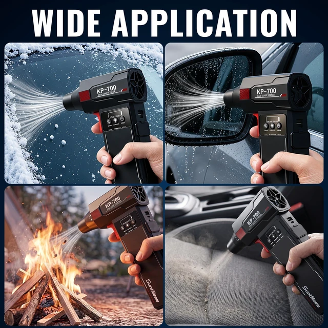Alt view image 7 of 7 - SuntNeew Jump Starter with Air Duster 12V Portable Car Battery Charger | Battery Jump Box 6L gas/4L diesel, 105000RPM Blower, 3 Adjustable, LED light, for road Emergency, Outdoor Camping