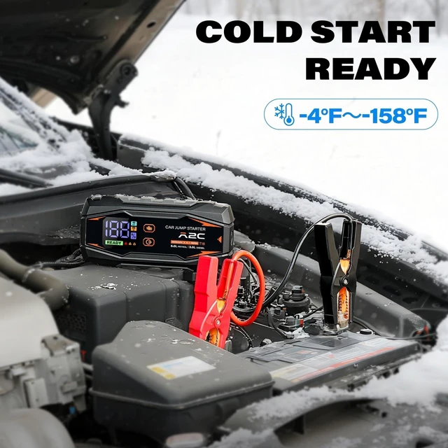 Alt view image 4 of 7 - A2C T18 1500A Portable Car Jump Starter, 44.4Wh / 12V Auto Battery Booster | Fits 6.0L gas / 3.0L diesel, 12000mAh power bank, QC3.0 fast charging, NTC smart safety clamps, LED flashlight
