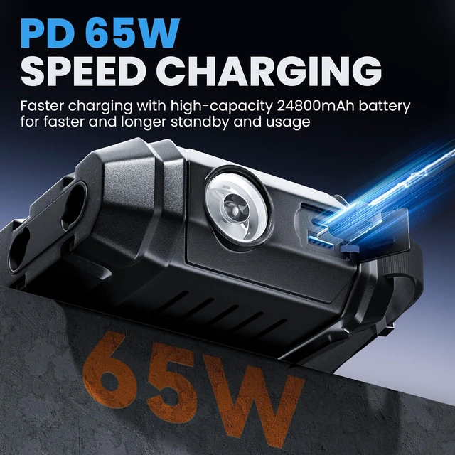 Alt view image 4 of 7 - Jump Starter with Air Compressor: 4000A 150PSI Car Battery Charger - 65W Tire Inflator Portable Car Battery Jumper Starter Power Pack - Jump Box Cables (All Gas/10L Diesel) - for Automotive RV Tools