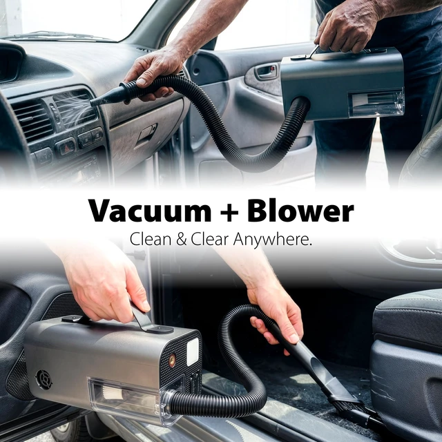 Alt view image 5 of 7 - FosPower 12V 1000A All-in-1 Car Jump Starter with Air Compressor & Vacuum | Fits up to 6.0L gas/3.0L diesel. All-in-1 design features a 160PSI tire inflator, portable car vacuum & 8000mAh power bank.