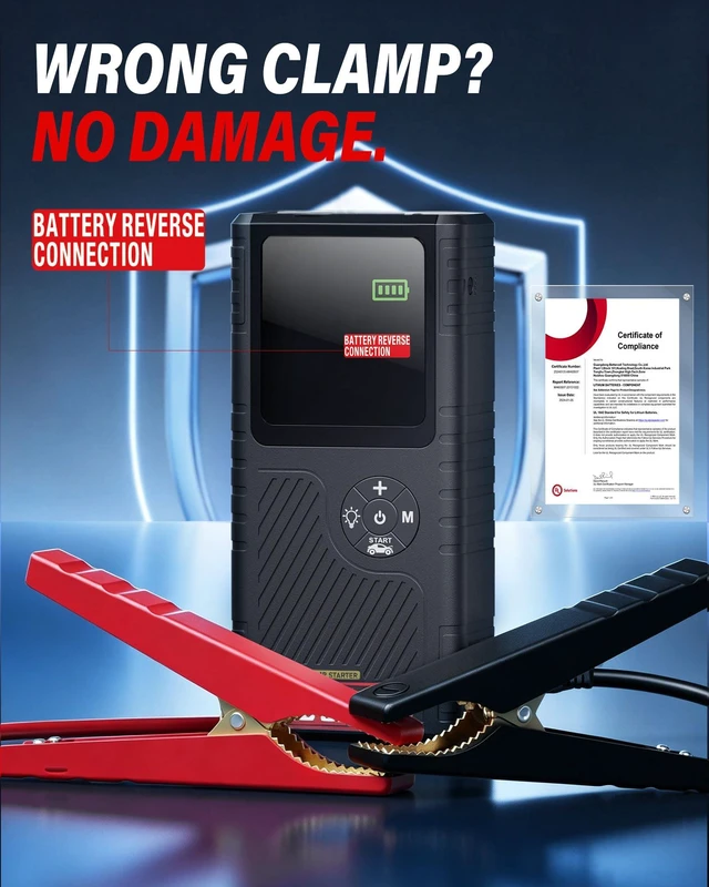 Alt view image 7 of 7 - JFEGWO 6250A Jump Starter with Air Compressor, Car Battery Jump Starter with Boost for All Gas / 6.5L Diesel, 150PSI Tire Inflator & Auto Shutoff, Smart Screen, Portable Jump Box, 36-Month Standby