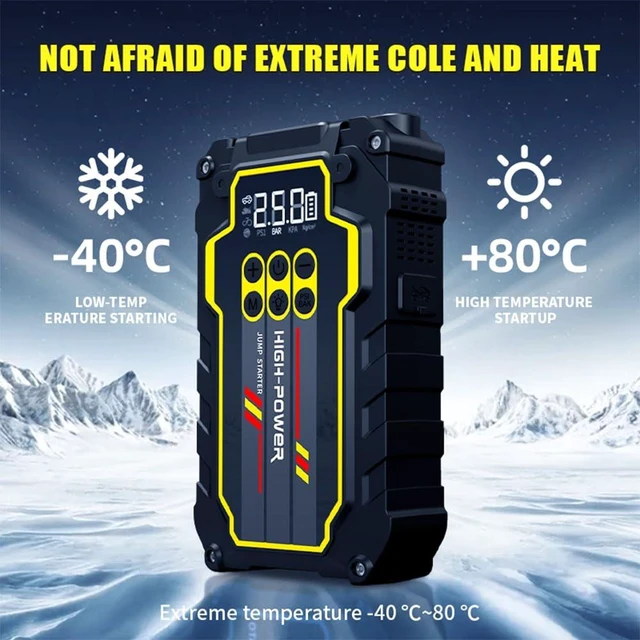 Alt view image 2 of 6 - Naisiang Jump Starter 4000A 12V Car Battery Booster Pack (Up to 7.0L Gas, 5.5L Diesel), Portable Power Bank with Air Compressor, 400LM LED Flashlight, SOS for Truck, SUV, Vehicles