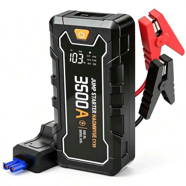 Main image of HAONINYUE 14000mAh Jump Starter, 12V Car Battery Booster for 10L Gas | Portable 12V jump box, 88.8Wh quick charger, LED display, for 10L gas & 8.0L diesel engines