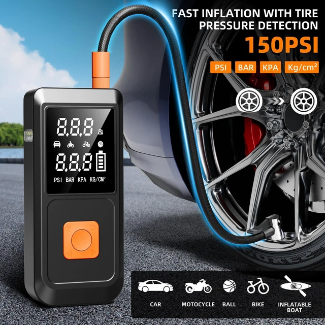 Alt view image 3 of 7 - GOLDFOREST Car Battery Jump Starter with Air Compressor 4000A 150PSI, Portable Car Jumper Starter (10L Gas/8L Diesel), 12V Jump Box with Auto-Stop Tire Inflator, 20000mAh, Car Emergency Kit