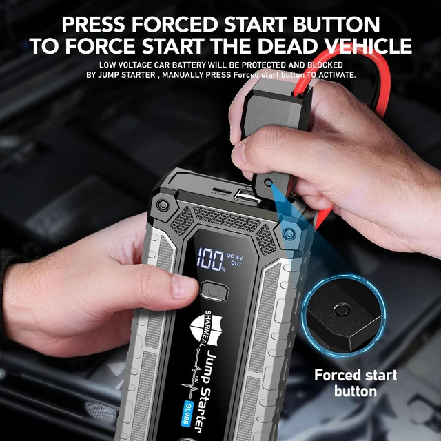 Alt view image 3 of 7 - 6000A Jump Starter, Portable Jump Starters 12V Car Battery Booster Jump Box Pack for All Gas & 10.0L Diesel Engines with 3 Modes Flashlight and Jumper Cables