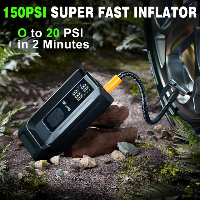 Alt view image 5 of 5 - Q16B Jump Starter 4500A Car Jumper Starter Portable with 150PSI Tire Inflator, Battery Jumper Starter Portable, Air Compressor, Flashlight