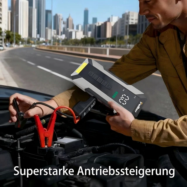 Alt view image 2 of 6 - PurMars 2-in-1 3000A Jump Starter with Air Compressor | Battery Jumper Starter Portable,150PSI Tire Inflator,12V Jump Box,LCD Display,Flashlight,Storage Bag(8.5L Gas/6.5L Diesel)